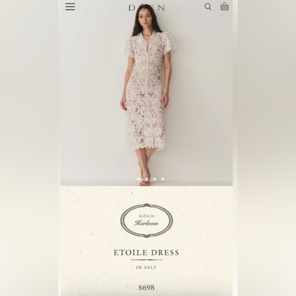 DÔEN Heirloom Etoile Lace Dress in salt NWT - Picture 5 of 13